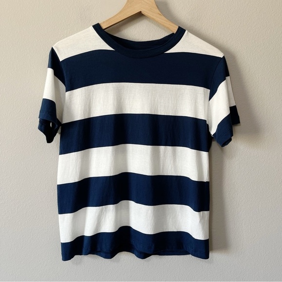 ROLLA's Navy Blue White Big Stripe Tee Shirt Size XL Crew Neck 100% Cotton NEW - Picture 4 of 12